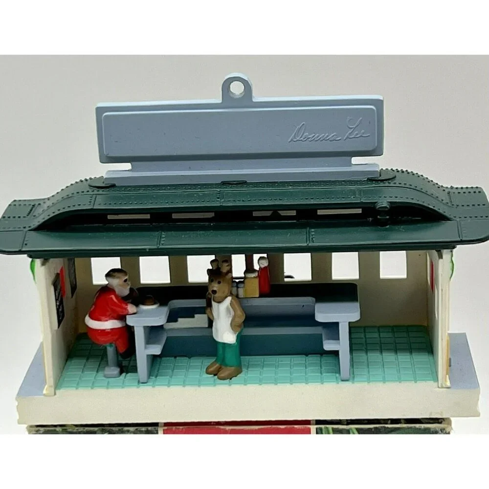 Hallmark Keepsake Donders Diner Christmas Ornament Santa Reindeer 1990 Nostalgic